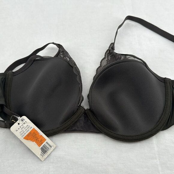 Natori Bra Wm 32DD (E) Avail Dark Gray Underwire Sheer Lace Pretty - Picture 4 of 8